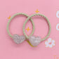 2Pcs/Set Glittering Love Resin Children's Rubber Bands Sweet Hair Accessories