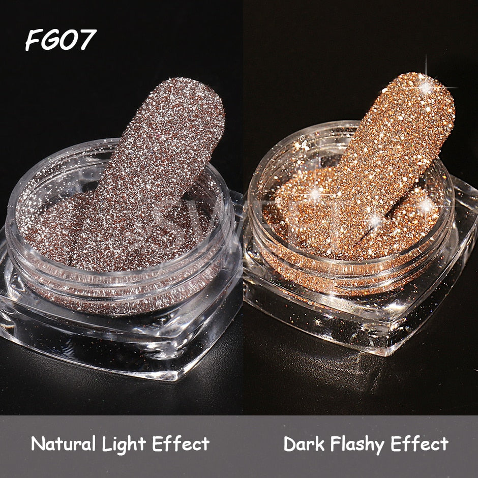 54 Colors 1 Box Reflective Nail Powder Flash Disco Diamond Chrome Pigment