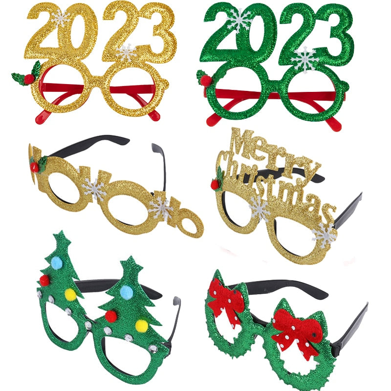 16 Styles Christmas Glasses Adult Kids Christmas Decorations Glasses Frame Gifts