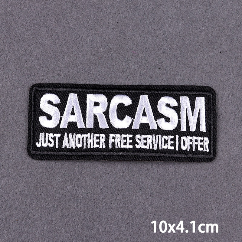 46 Styles Black Patch With Slogan Iron On Patches For Clothes DIY Embroidery