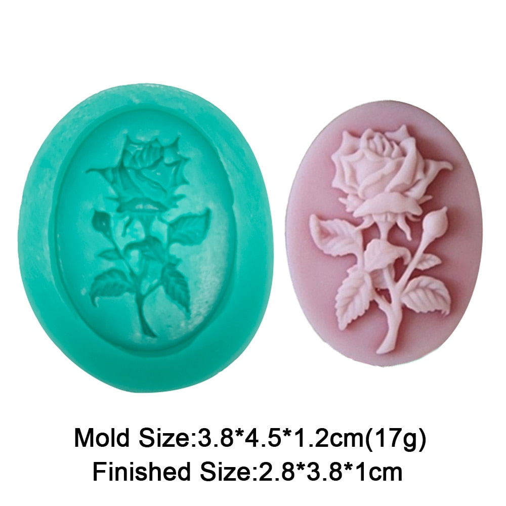 Flower Rose Plant Silicone Molds For Mug Chocolate Mold Clay Decoration Form