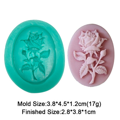 Flower Rose Plant Silicone Molds For Mug Chocolate Mold Clay Decoration Form