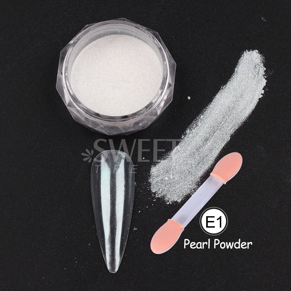 Fairy Nail Pigment Powder Holographic Fine Chrome Rubbing Dust Shimmer Gentle