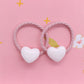 2Pcs/Set Glittering Love Resin Children's Rubber Bands Sweet Hair Accessories