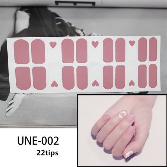 Pink Color Heart Decor Nail Art Stickers Nail Wraps Manicure DIY Nails Decor