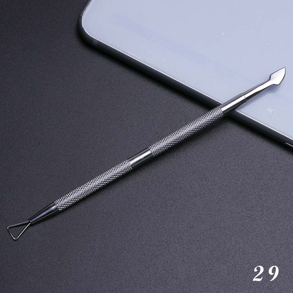 1pcs Double-ended Cuticles Nails Pusher Dead Skin Remover Pedicure Stainless