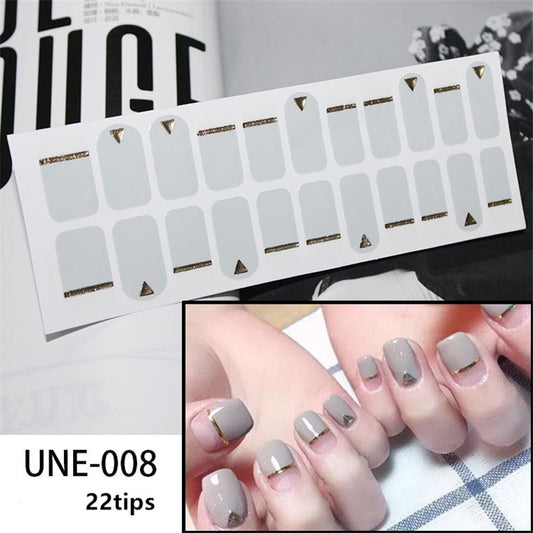 Triangle Decor Grey-Beige Nail Art Stickers Nail Wraps Manicure DIY Nails Decor