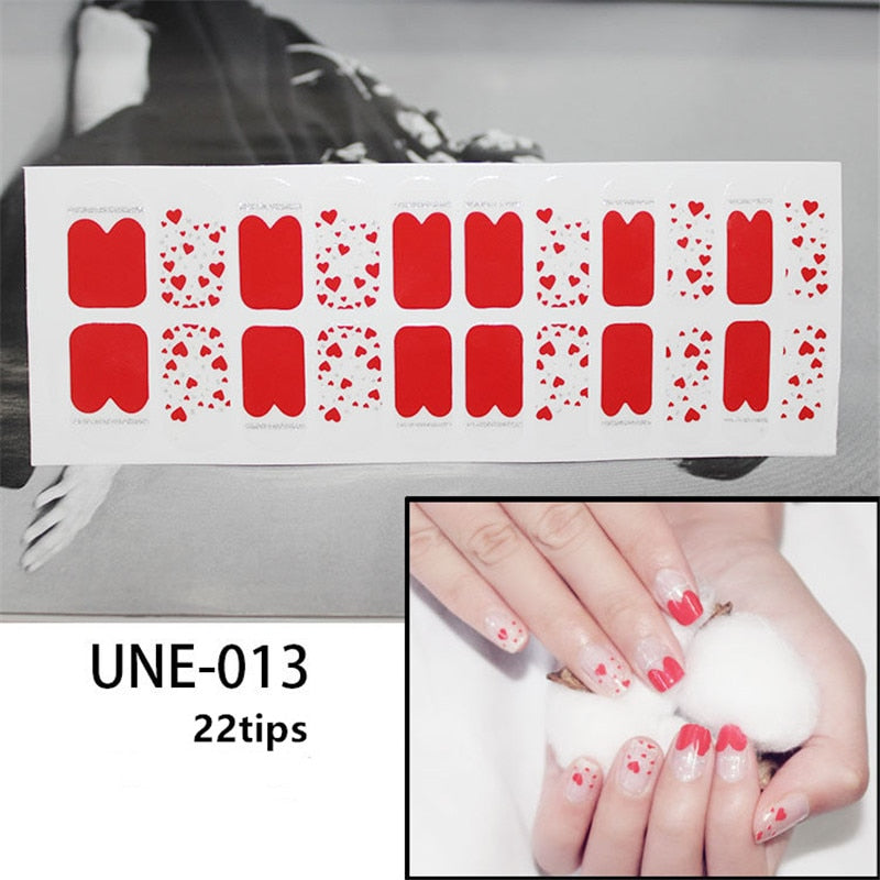 Cute Red Hearts Nail Art Stickers Nail Wraps Manicure DIY Nails Decor Decal