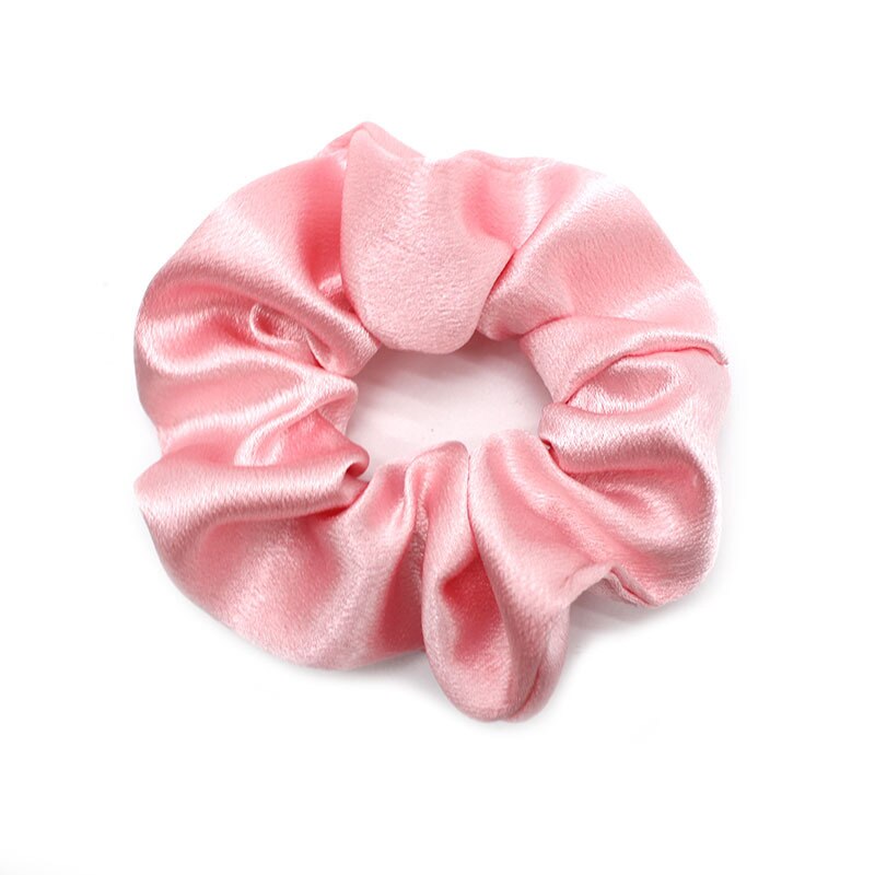 14 Styles Big Satin Solid Color Scrunchie Women Silk Elastic Handmade Hair Band