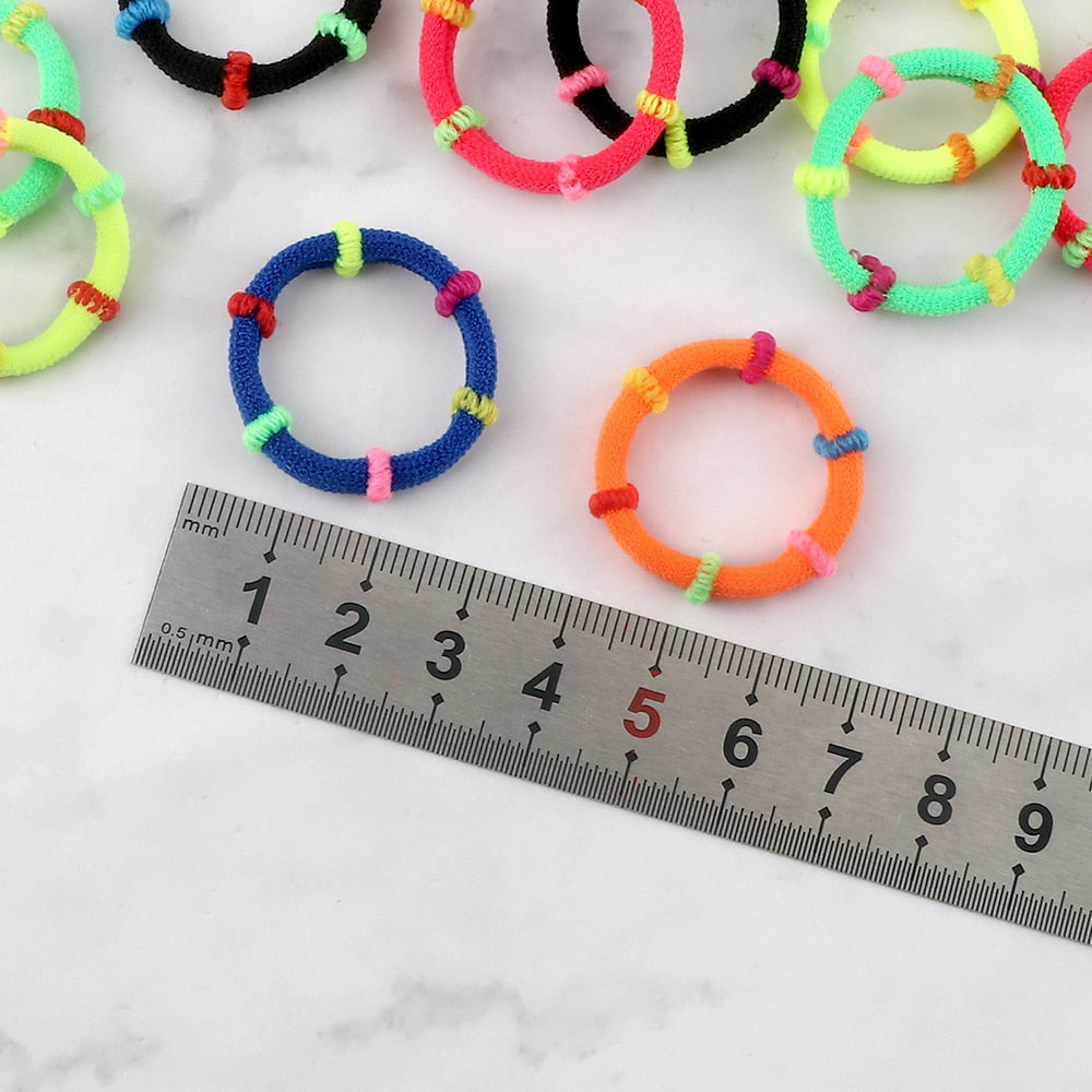 20pcs Hairband Mixed Color Small Elastic Rubber Band Hair Accessories For Woman