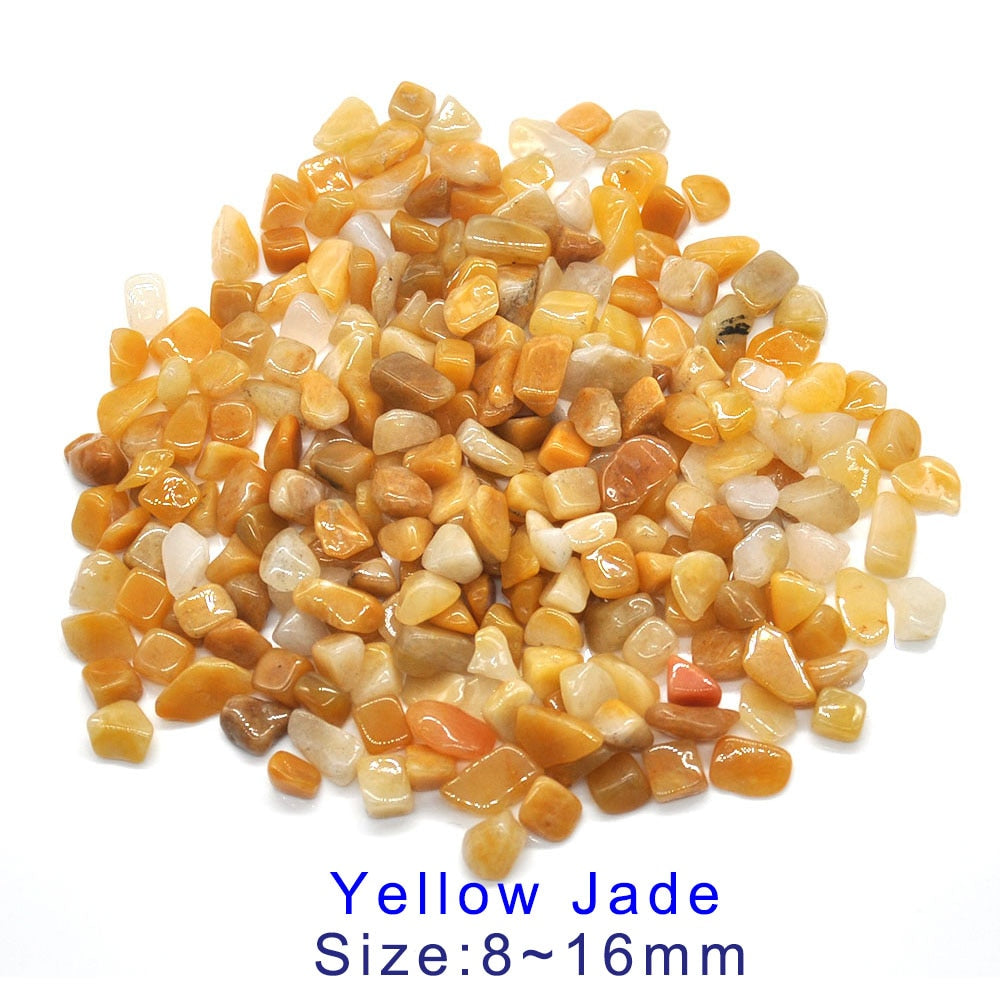 50-100g Yellow Jade Natural Stones Gravel Chip Rock Minerals Aquarium Decoration