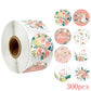 50-500pcs 8 styles Thank You Sticker for Seal Labels Round Floral Multi Color