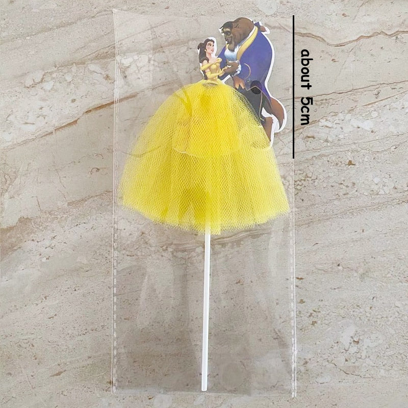 1pc beauty and the beast Cake Cupcake Toppers Cake Flag Birthday Baby Shower