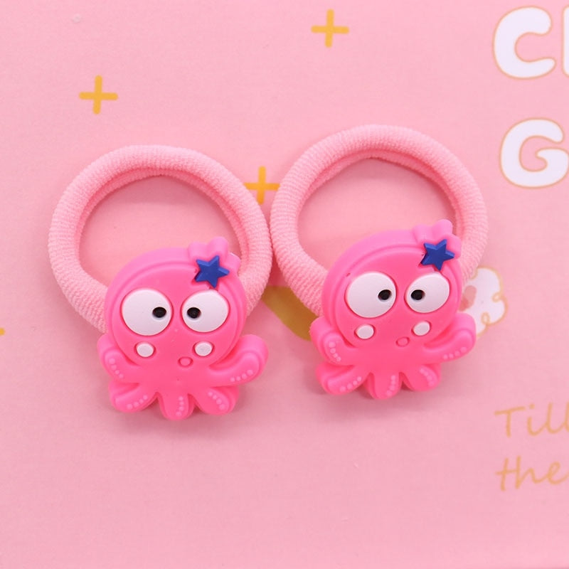 Pink Octopus With Star Cartoon Elastic Band Baby Headband Children Hair