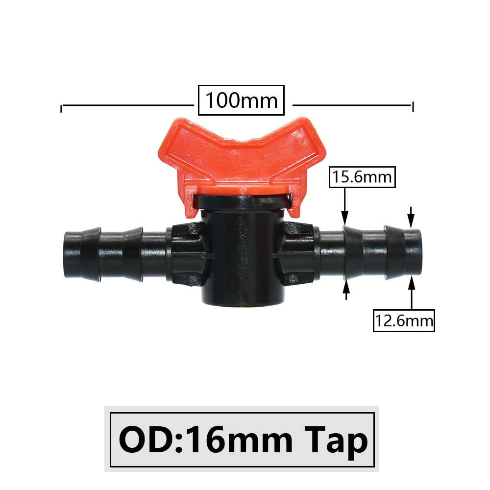 Hose Barbed Mini Valve Garden Tap Barb Connectors With 1/2