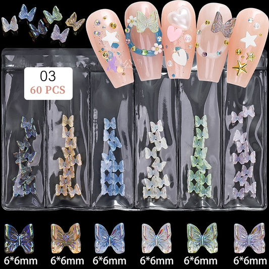 Colorful Acrylic Butterfly Nail Art Decor Nails DIY Manicure Fashion Nail