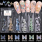 24 Styles 3D Aurora Bear Butterfly Nail Art Accessories Resin Flat Back White