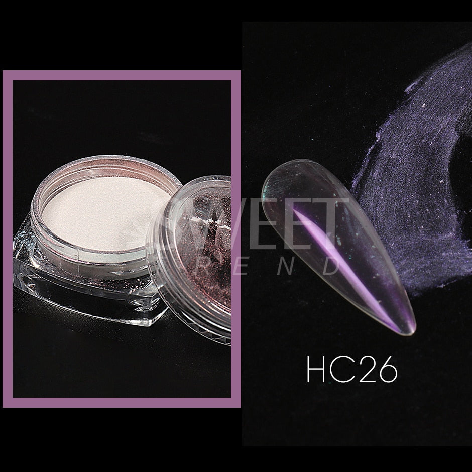 Fairy Nail Pigment Powder Holographic Fine Chrome Rubbing Dust Shimmer Gentle