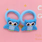 2Pcs Blue Owl Cute Rubber Band Hairbands Creative Scrunchies Kids Elastic