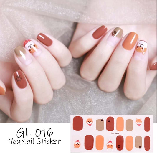 Cute Akita Dog Nail Art Stickers Nail Wraps Manicure DIY Nails Decor Decal