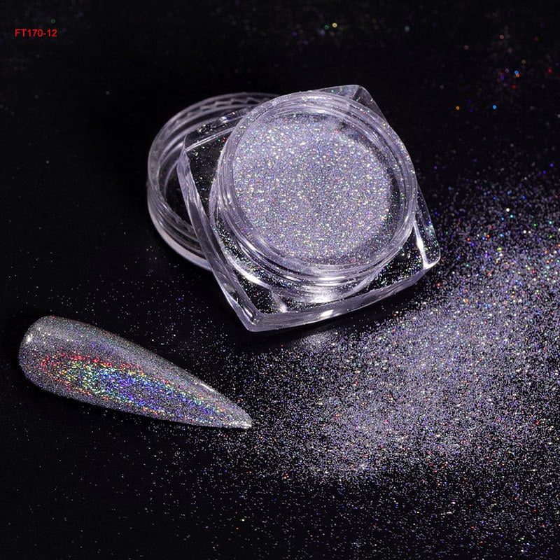 1pc 19Colors Nail Glitter Mirror Powder Chrome Dust Pigment 0.5g Paint Dip