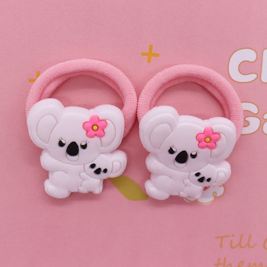 2Pcs Koala Cute Rubber Band Hairbands Creative Scrunchies Kids Elastic Headband