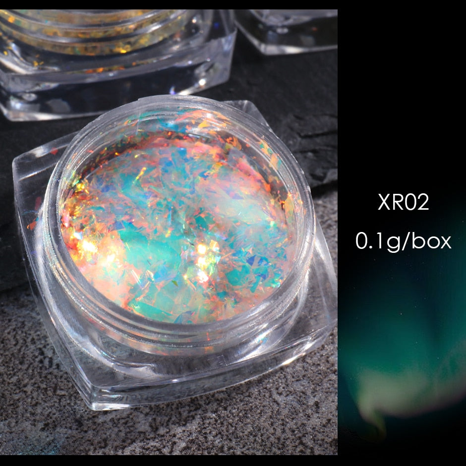 54 Colors 1 Box Reflective Nail Powder Flash Disco Diamond Chrome Pigment