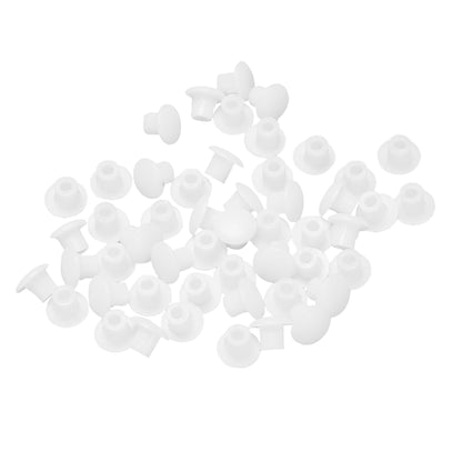 50pcs Plastic Round Shaped Cover Screw Cap Lid White for 5mm Dia Hole