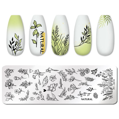 Nature Flora Nail Stamping Plates Stencil Tools Template Plate Mold Nail Art