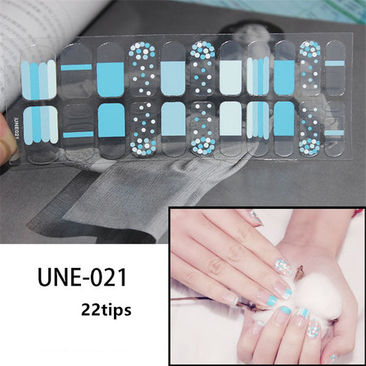 Sky Blue Tones Design Nail Art Stickers Nail Wraps Manicure DIY Nails Decor