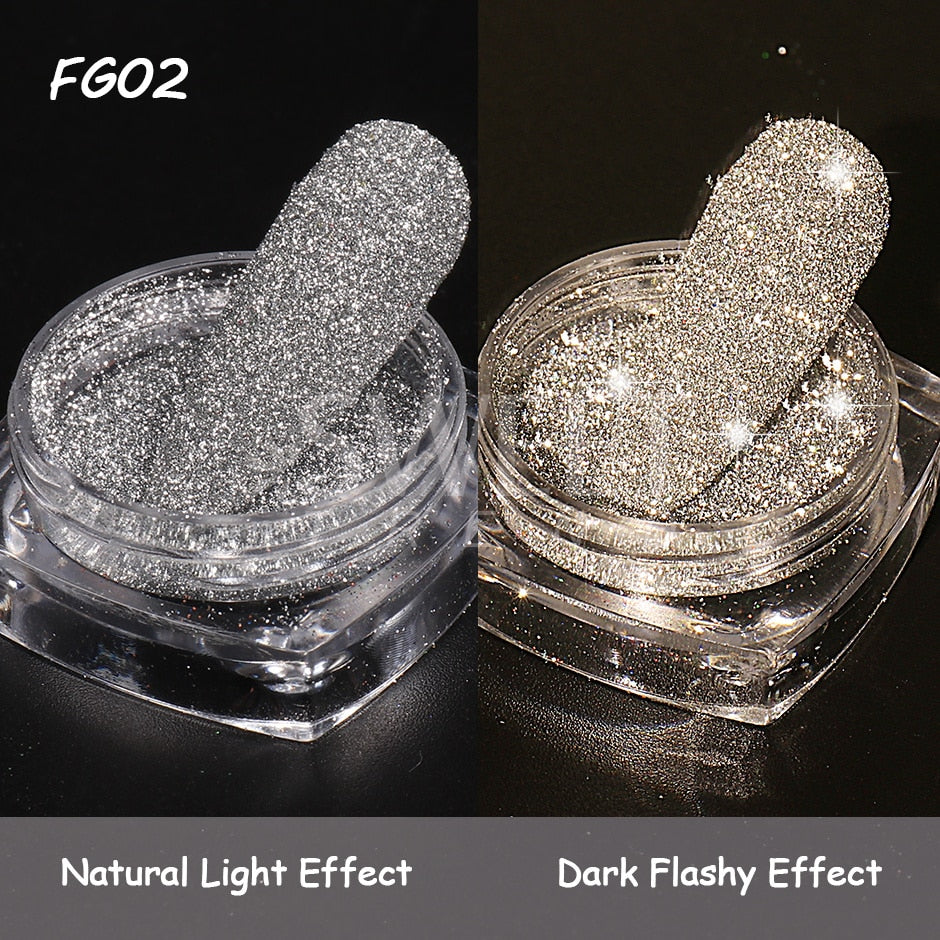 54 Colors 1 Box Reflective Nail Powder Flash Disco Diamond Chrome Pigment