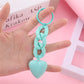 6 Styles Fashion Heart Acrylic Keychain Link Chain Keyring For Women Girls