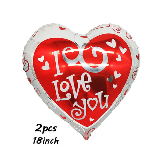 2pcs I Love You Heart Balloon Valentines Day Inflatable Balloon Birthday