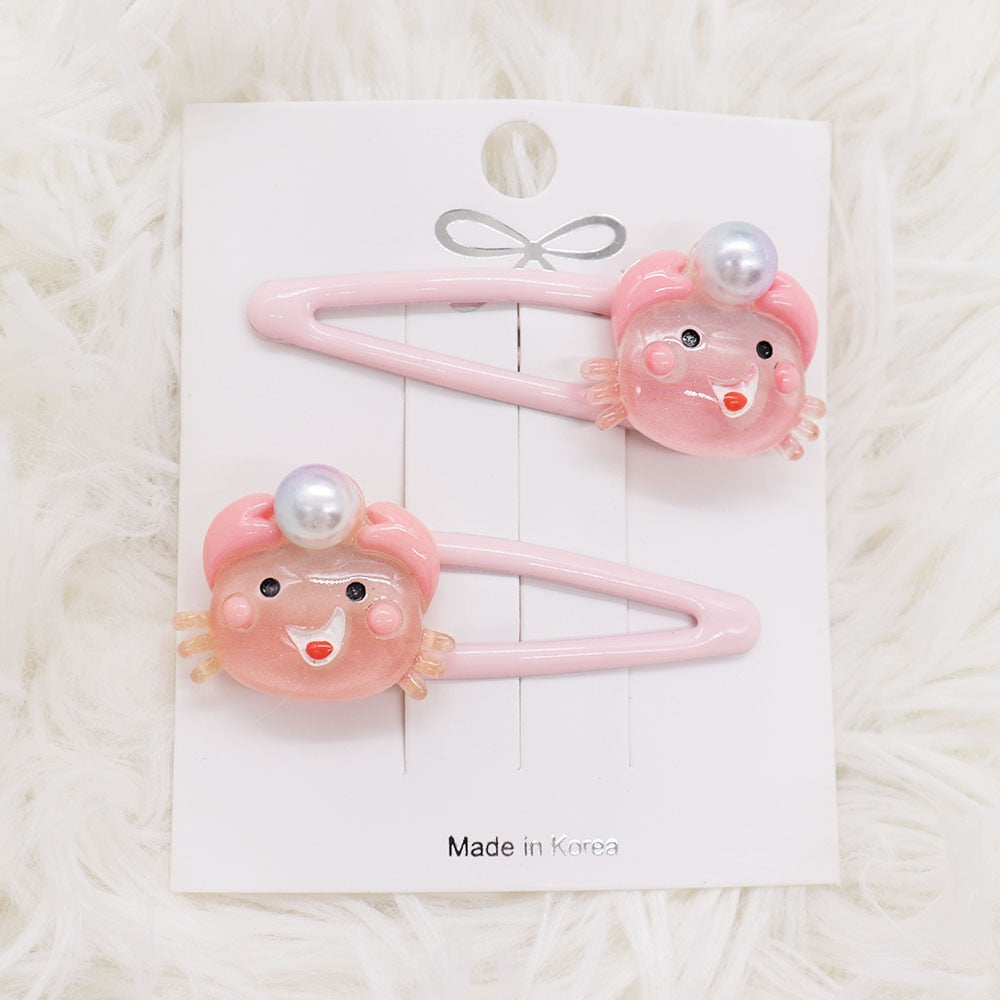 2Pcs Hairpin Girl Animal Cute Hair Head Hair Accessory Elephant Dinosaur