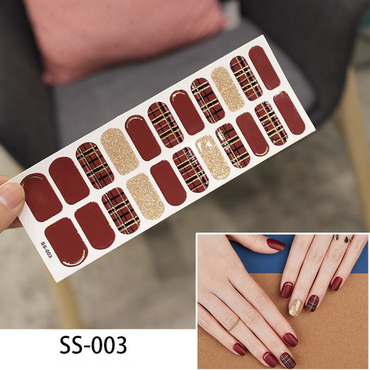 Brick Color Plaid Nail Art Stickers Nail Wraps Manicure DIY Nails Decor Decal