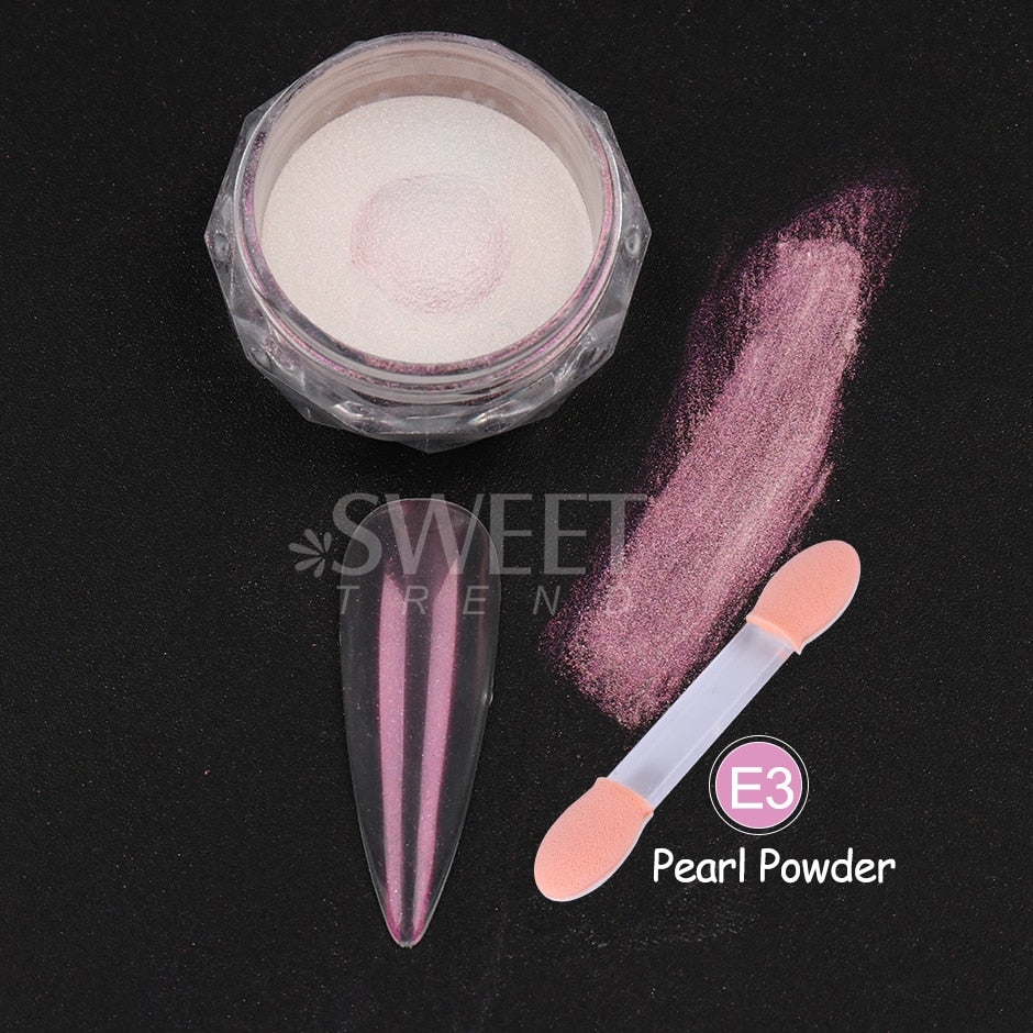 Fairy Nail Pigment Powder Holographic Fine Chrome Rubbing Dust Shimmer Gentle