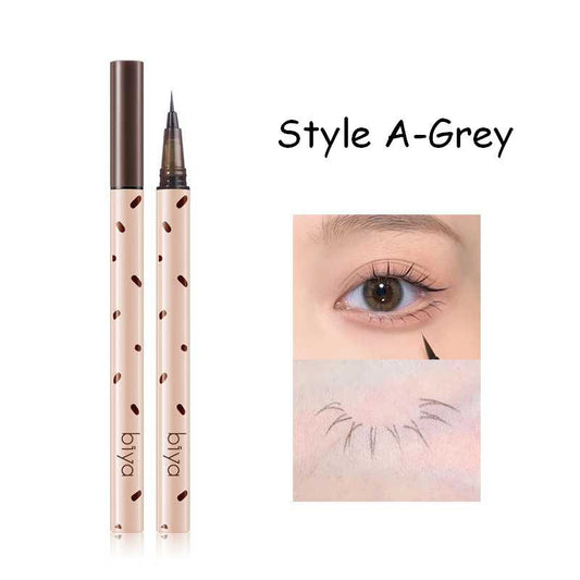 Ultra-fine Liquid Eyeliner Lying Silkworm Eyelash Pen Brown Gray Eyeliner Pencil