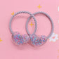 2Pcs/Set Glittering Love Resin Children's Rubber Bands Sweet Hair Accessories