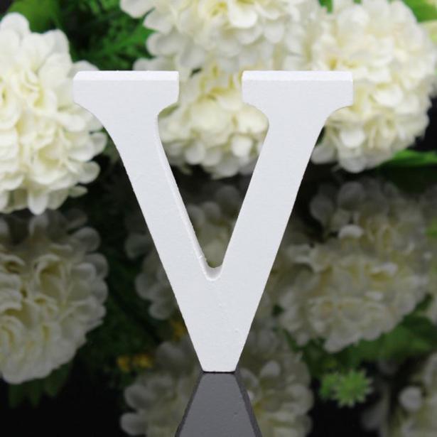 1pc DIY Freestanding Wood Wooden Letters White Alphabet Wedding Birthday Party