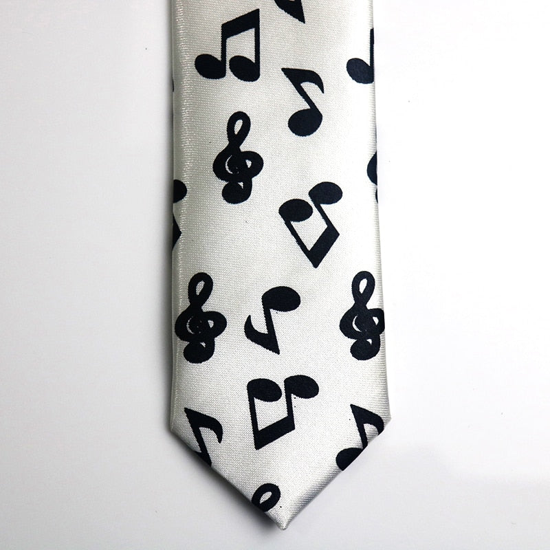 50 Styles Novelty Mens 5cm Polyester Tie Skinny Musical Neckties Piano Notes