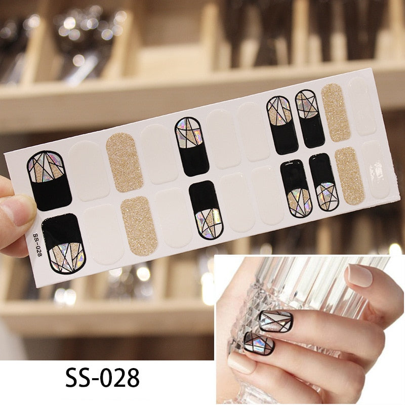 Holographic Stained-glass Pattern Nail Art Stickers Nail Wraps Manicure DIY