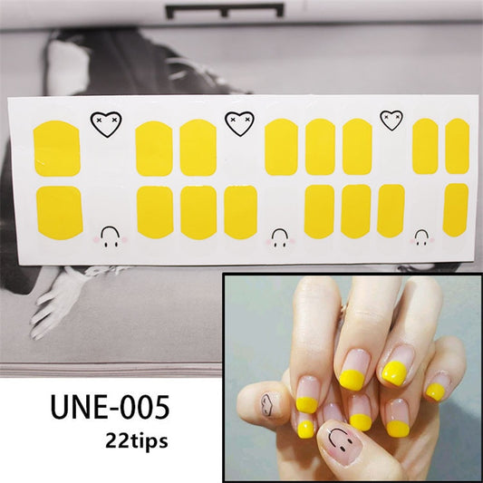 Emoji Yellow Smily Face Nail Art Stickers Nail Wraps Manicure DIY Nails Decor