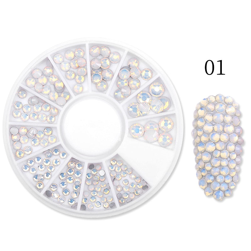 Holographic White Round Nail Art Decoration Accessories Nails Jewelry Manicure