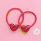 2Pcs/Set Glittering Love Resin Children's Rubber Bands Sweet Hair Accessories