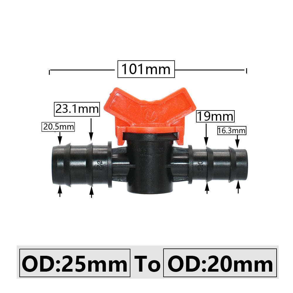 Hose Barbed Mini Valve Garden Tap Barb Connectors With 1/2