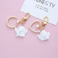 6 Styles Retro White Angel Keychain Charms Earphone Case Key Holder Girl Cute