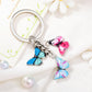 19 Styles Enamel Butterfly Keychain Color Dripping Butterfly Insects Color