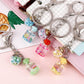 7 Styles Bottle With Glitter Flower Decor Keychain Gift Cute Charms Keyring