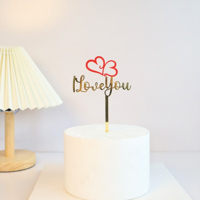 Cute Red Hearts I Love You Cake Topper Party Wedding Cake Toppers Cake