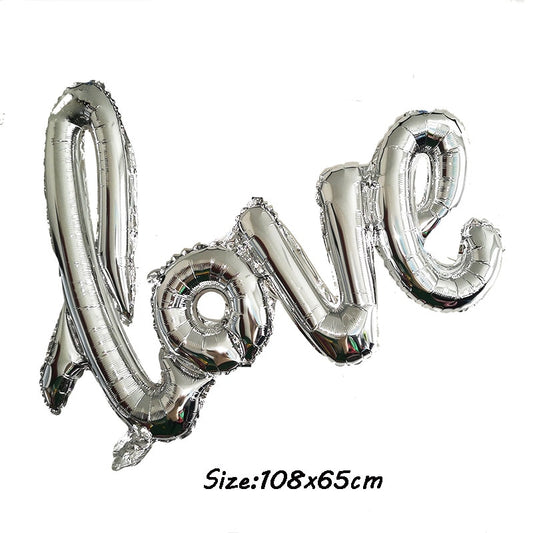 Silver Color Love Balloon Valentines Day Inflatable Balloon Birthday Decorations